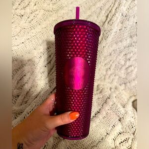 NWT - Berry Pink Studded Starbucks Cold Cup